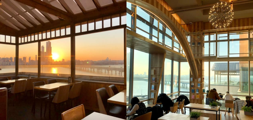 【首爾麻浦站】漢江景觀秘密咖啡廳, 最美的日落
